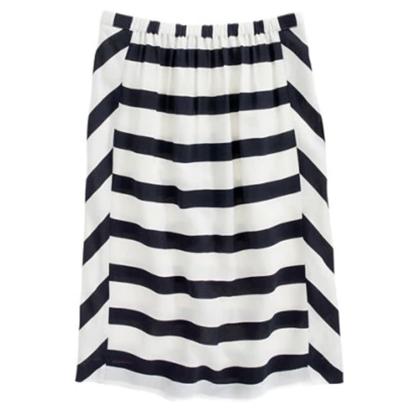 Madewell Picket-Stripe Silk Skirt XS - Picture 1 of 3